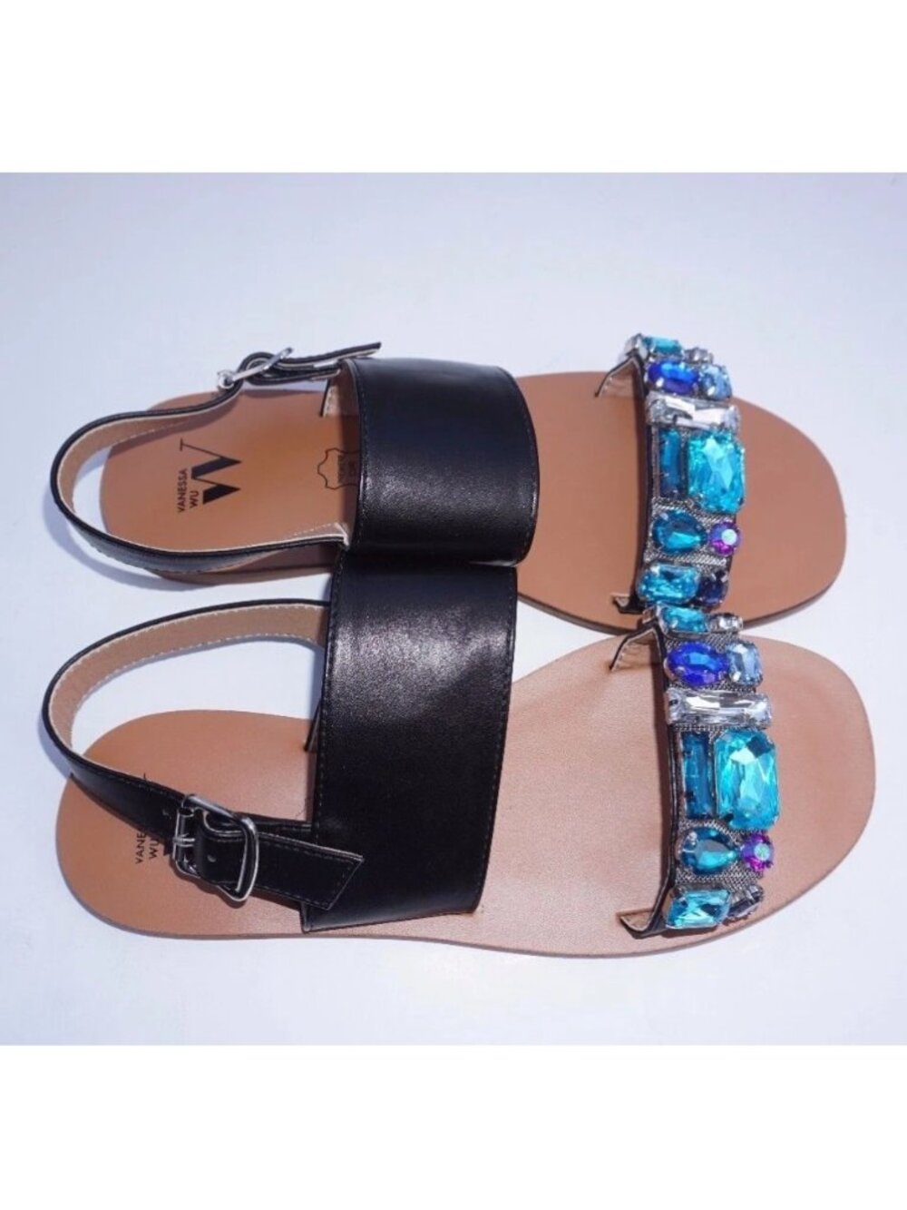 Anthropologie Vanessa Wu Embellished Slingback Sandals size 37/7 US NWOB